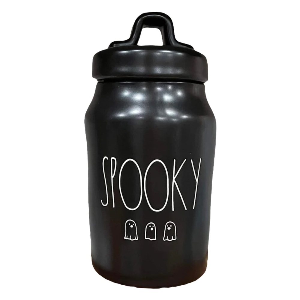 Rae Dunn Black 'Spooky' Ceramic Canister